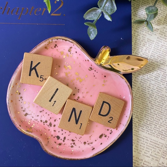 Anthropologie Other - ANTHROPOLOGIE Apple Trinket Tray Pink Gold Decor